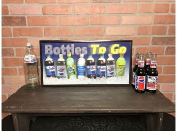 Pepsi Sign And Shaquille O’Neil Bottles