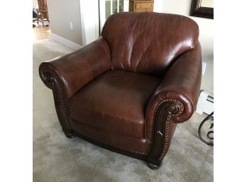 Raymour & Flanigan Brown Leather Club Chair 2