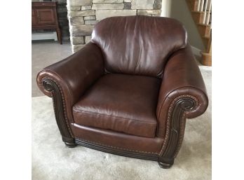 Raymour & Flanigan Brown Leather Club Chair