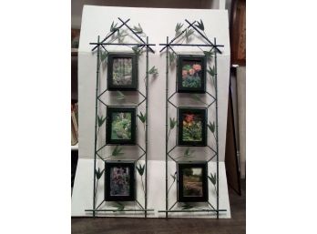 Two Metal Wall Sculptures With 3 Picture Frames Each Adds A Distinctive Look To Your Decor   CVBK