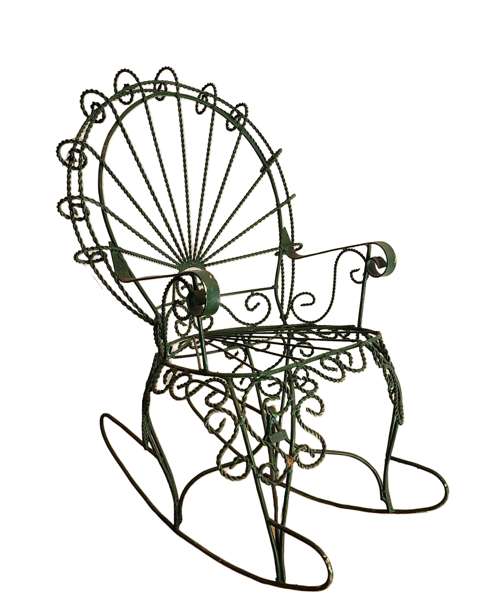 Antique Twisted Metal Wire Victorian Style Childs Rocker Rocking Chair ...