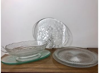 Clear Glass And Crystal Serving Pieces