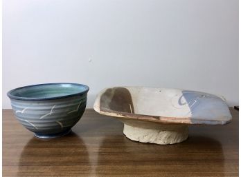Two Pieces Of Handmade Pottery