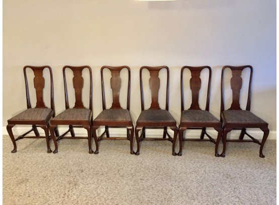 Queen Anne Style Dining Room Chairs – Set Of 6