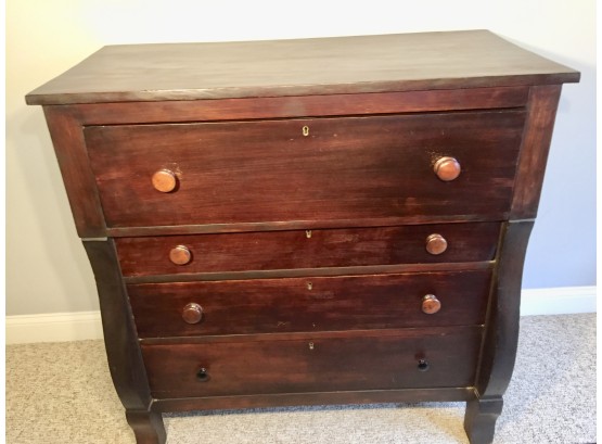 Antique American Four Drawer Mahogany Hardwood Dresser