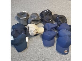 14 Brand New Adjustable Ball Caps - 5 With Company Names