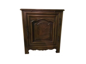 Burled Wood Cabinet / Nightstand With Slide Pullout