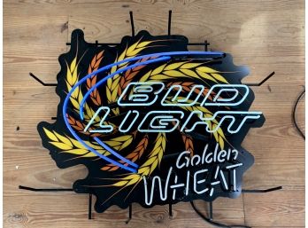 A Bud Light Golden Wheat Beer Sign