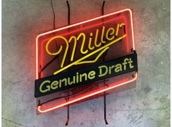 A Vintage Neon Miller Beer Sign