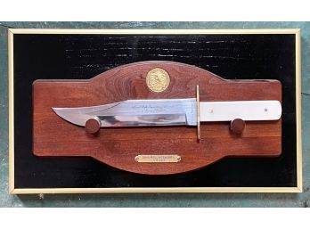 A Commemorative NRA Knife On Wall Plaque