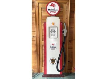 A Life Size Vintage Mobil Gas Pump Artwork By Cliff Burgess