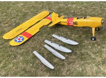 A Large Remote Controlled Navy Aircraft - Parts And Pieces