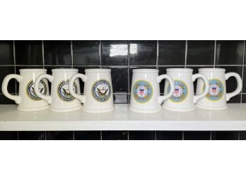 Navy And Coast Guard Beer Mugs