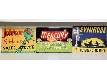 Retro Outboard Motor Signs