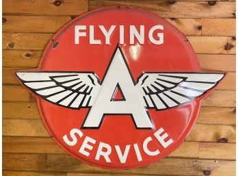 An Authentic Large Vintage 'Flying A Service' Station Sign