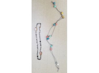 Two Stoned And Beaded Necklaces
