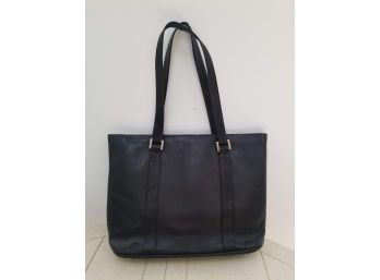 Black Leather Piel Handbag