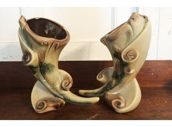 Vintage Hall Cornucopia Vases - AS IS