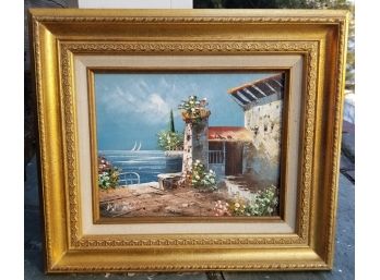 Vintage Oil On Canvas, Seascape, P.J. Aneill