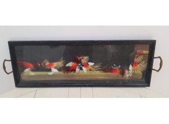 Vintage Feathered Rooster Cocktail Tray
