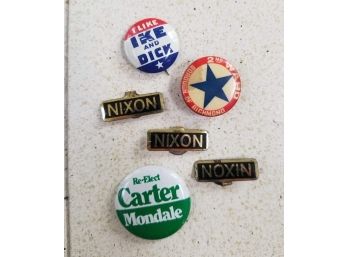 Vintage Political Pins - Nixon, Ike, Carter, And More!