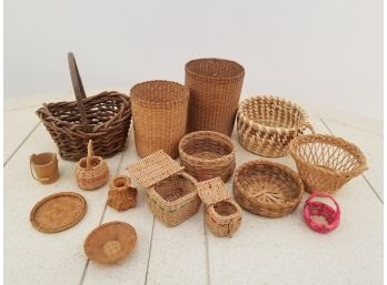 Miniature Vintage (Doll Size) Wicker Baskets