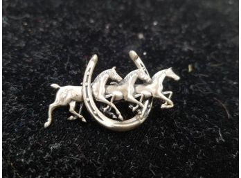 Vintage RARE Beau Sterling Silver Equestrian Pin
