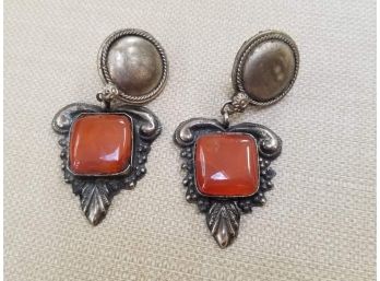Vintage Mexican Silverplate Earrings