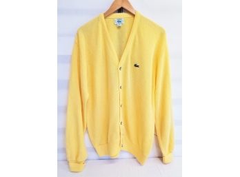 Men's Vintage Izod Lacoste Button Down Acrylic Knit Cardigan Sweater Size Large