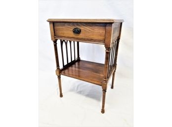 MCM Wood Carved Nightstand/accent Table