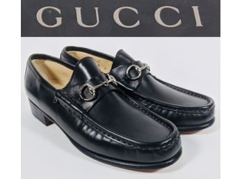 Brand New Women's Gucci Black Leather Horse Bit Loafers Women’s Size 7.5AA