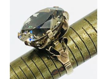 Art Deco Era 12 Ct. Round Prong-Set Citrine In Handmade Solid 14K Italian Gold Ring Sz.5.5/8g
