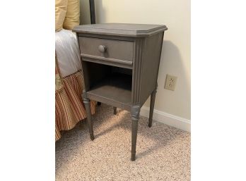 Antique Style Gray Metal End Side Table Nightstand 15.5x15.5x30'