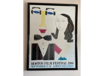 Boston Film Festival 1990 Loews Theatres Poster 28x37' Framed