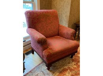 Burgundy And Gold Upholstered Accent Armchair Lot 2 35x31x38'