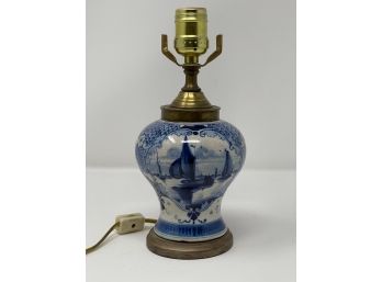 Antique Delft Table Lamp