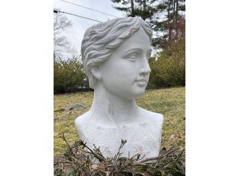 Large Gypsum Plaster Bust Planter