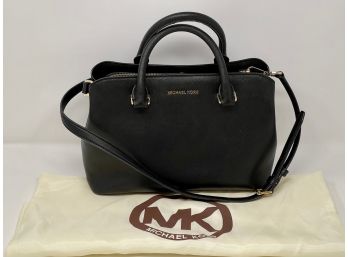 Michael Kors Black Leather Top Handle Crossbody Bag