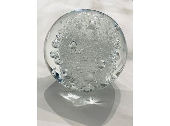 Murano Glass Orb Paperweight With Internal Bubbling