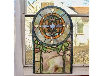 Stained Glass Window With Round Medallion