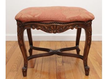 Antique Carved Wood Bench Marked XIII