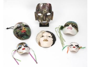 Six Hand Painted Decorative Masks