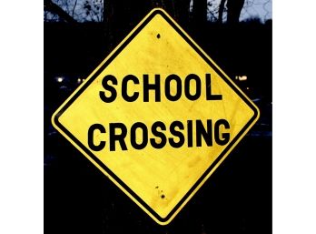 Metal 'SCHOOL CROSSING' Sign