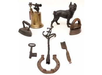 Ashton Mfg. Vintage Blow Torch And Cast Iron Collectibles