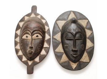 Two Carved Wood African Masks