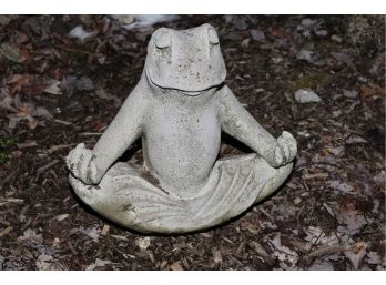 Cast Stone Meditating Yoga Frog Sculpture