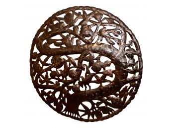 Round Metal Tree Of Life Wall Hanging Steel Drum Art Piece