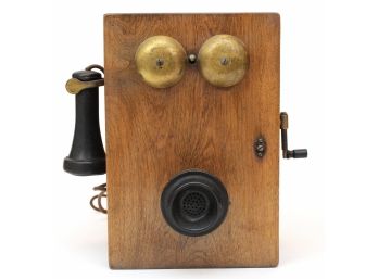 Antique Telephone And Ringer Wood Box - Model No. 542A