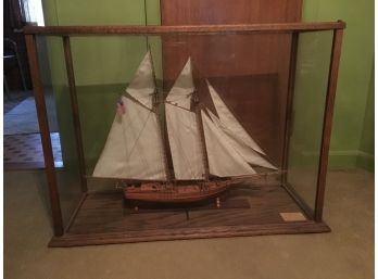 Flying Fish Wooden Sailing Ship Model With Display Case