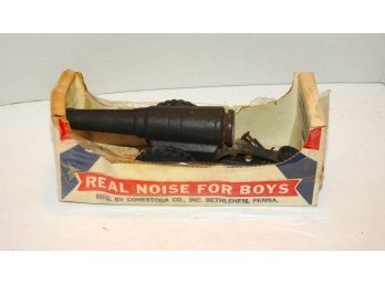 Vintage Cast Iron Big Bang Cannon In Original Box